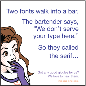 Two fonts walk into a bar...